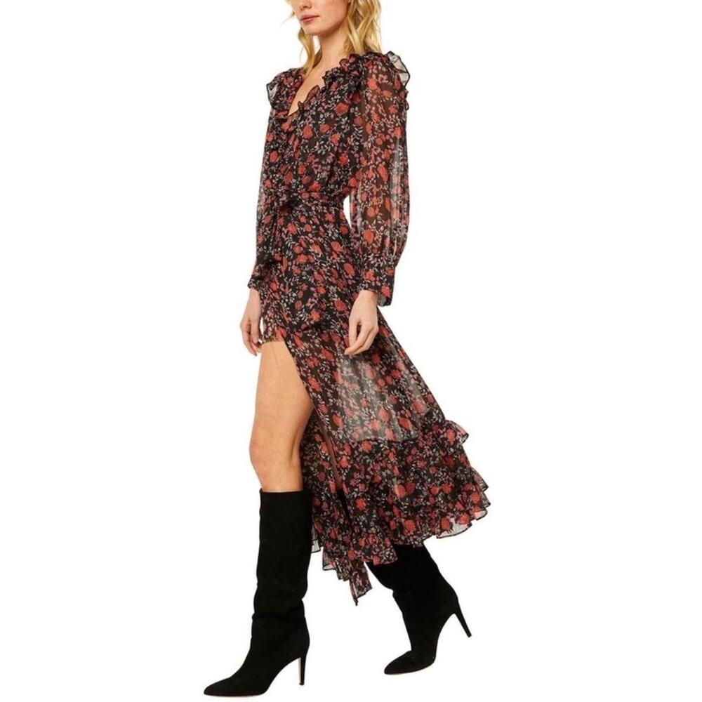 Misa los angeles gabriela floral ruffle maxi dress